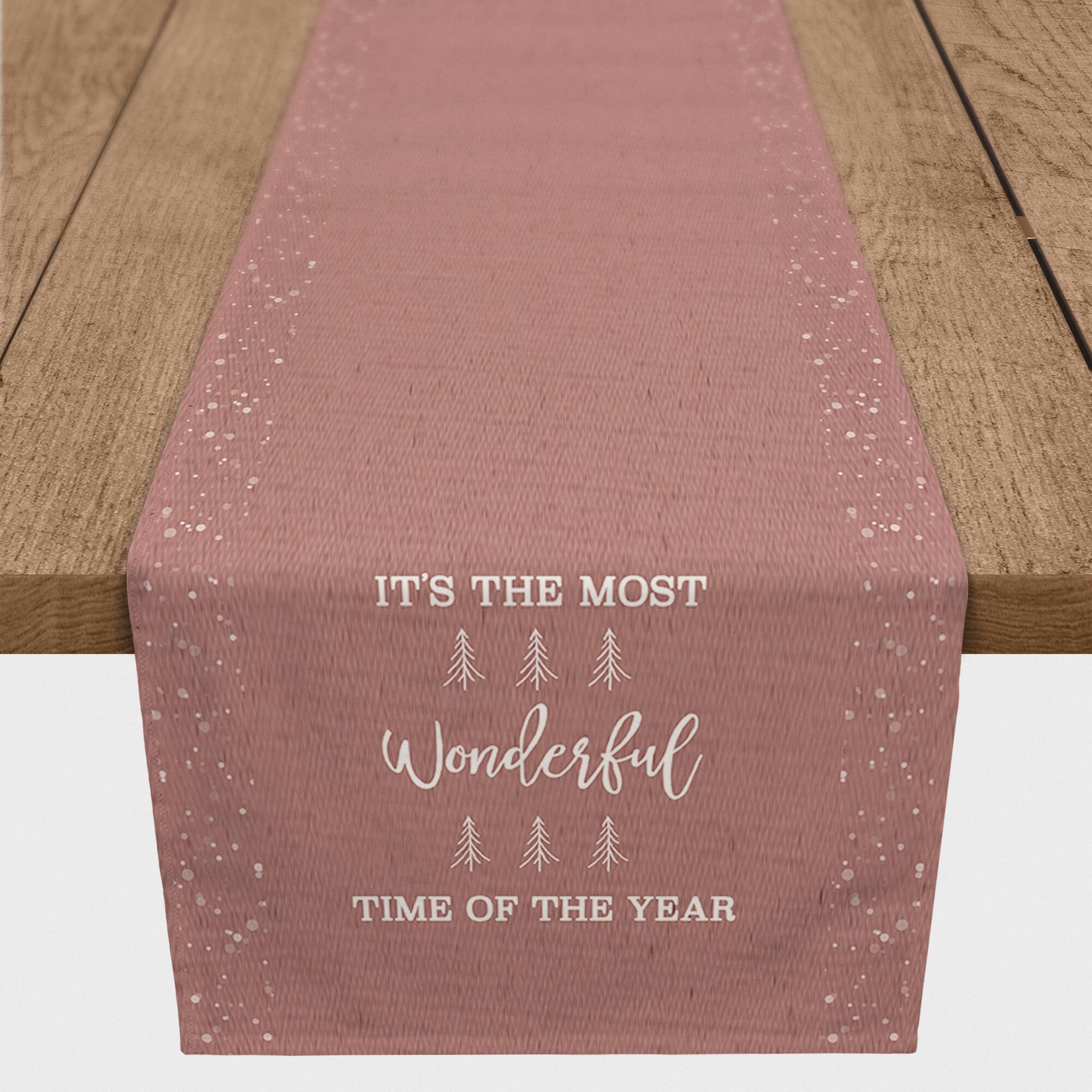 It's the Most Wonderful Time of the Year Red 16" x 72" Cotton Twill Runner